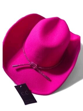 C.C Hot Pink Felt Western Hat